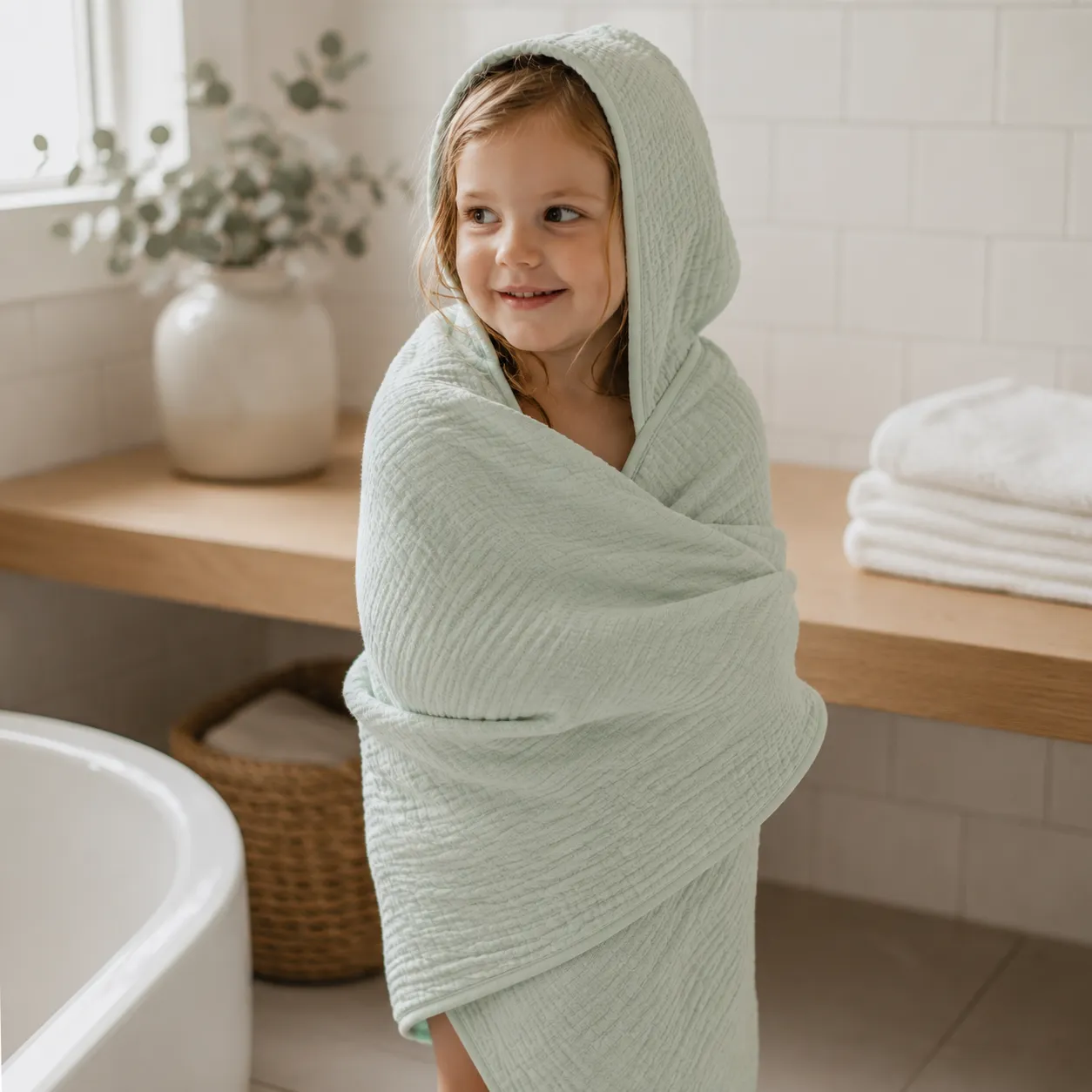 Muslin Hooded Towel - Image 2