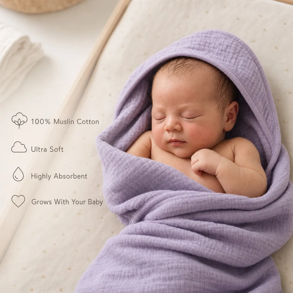 Muslin Hooded Towel - Image 4