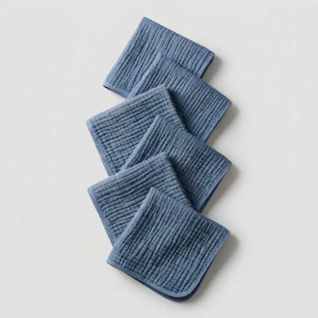 Muslin Cotton Face Towels (6 Pcs) - Image 3