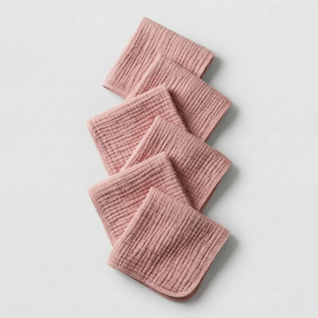 Muslin Cotton Face Towels (6 Pcs) - Image 4