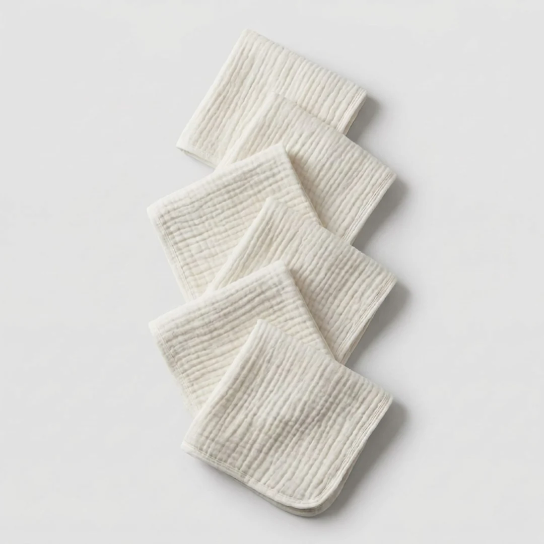 Muslin Cotton Face Towels (6 Pcs) - Image 5