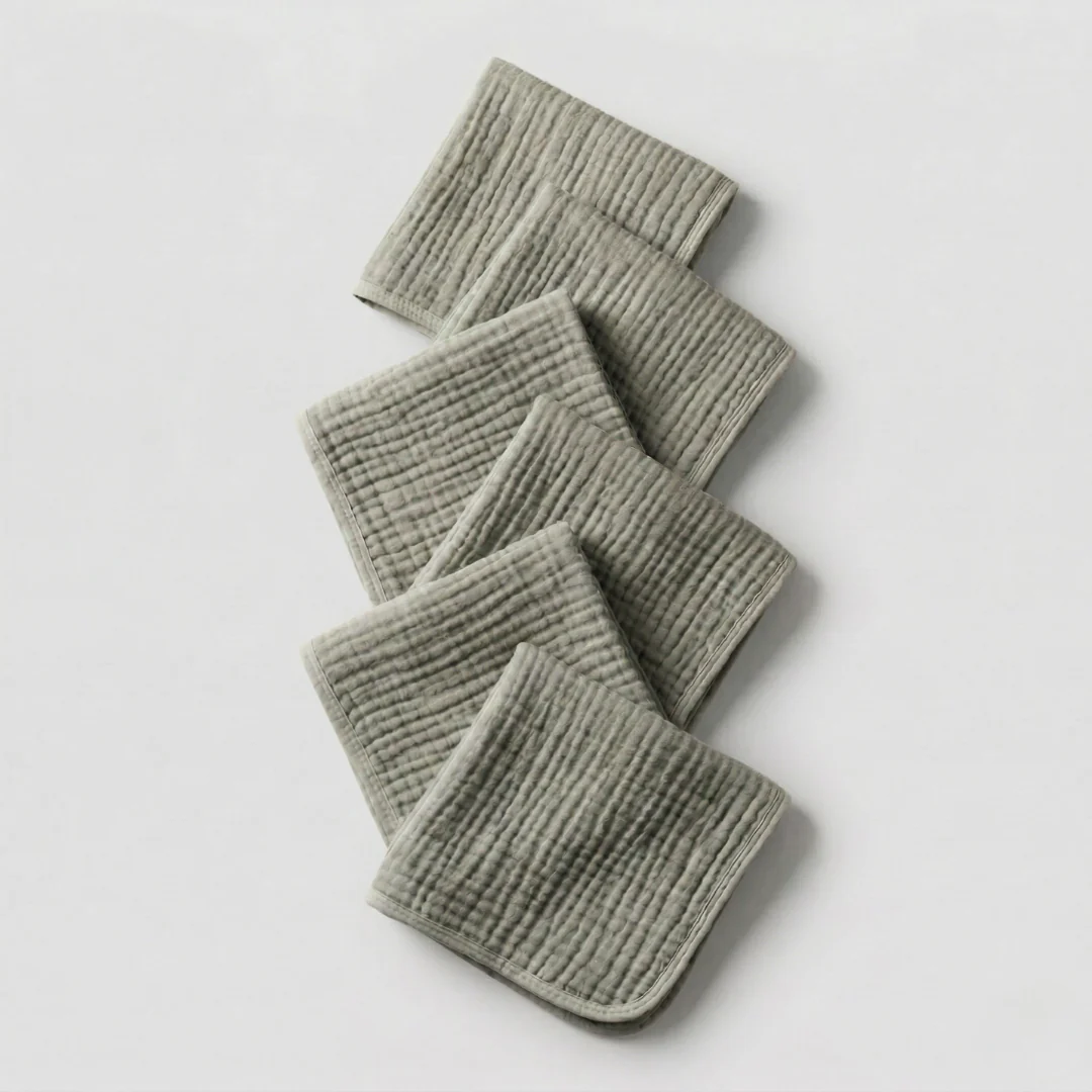 Muslin Cotton Face Towels (6 Pcs) - Image 6