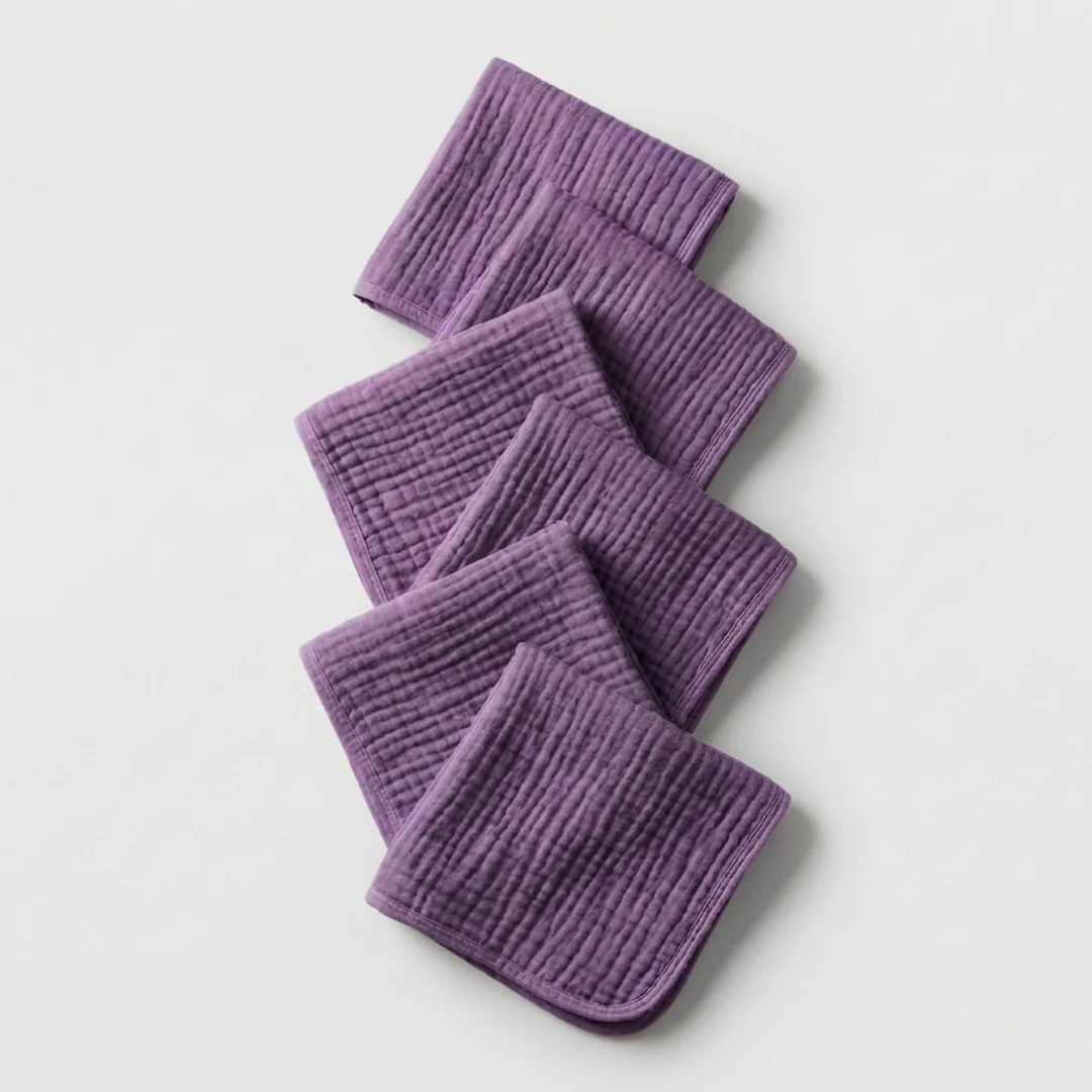 Muslin Cotton Face Towels (6 Pcs) - Image 9